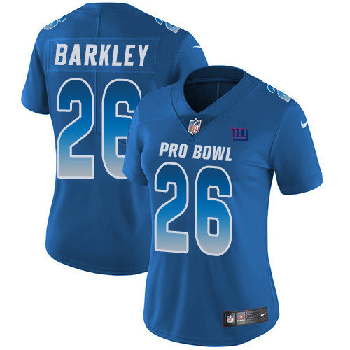 Nike Giants #26 Saquon Barkley Royal Women's Stitched NFL Limited NFC 2019 Pro Bowl Jersey