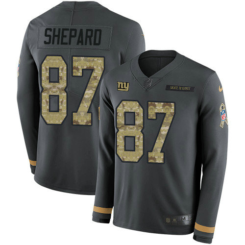 Nike Giants #87 Sterling Shepard Anthracite Salute to Service Youth