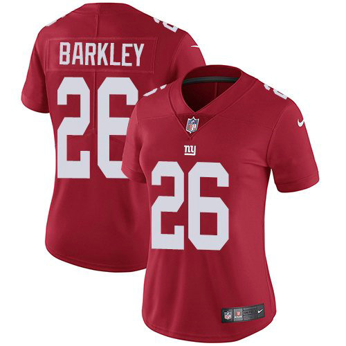 Nike Giants 26 Saquon Barkley Red Alternate Women Vapor Untouchable Limited Jersey