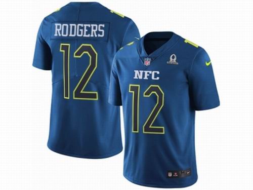 Nike Green Bay Packers #12 Aaron Rodgers Limited Blue 2017 Pro Bowl NFL Jersey