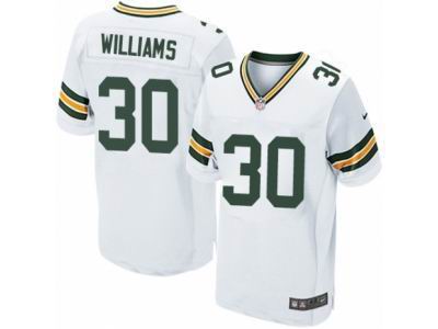 Nike Green Bay Packers #30 Jamaal Williams Elite White NFL Jersey