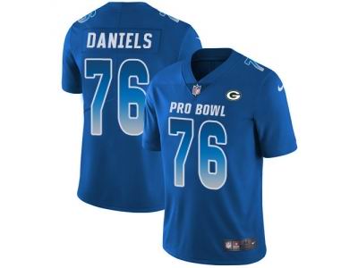Nike Green Bay Packers #76 Mike Daniels Royal Limited NFC 2018 Pro Bowl Jersey