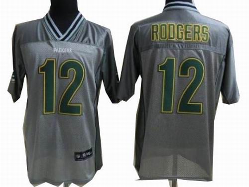 Nike Green Bay Packers 12# Aaron Rodgers Elite Grey Vapor Jersey