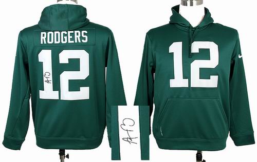 Nike Green Bay Packers 12# Aaron Rodgers green signature hoody
