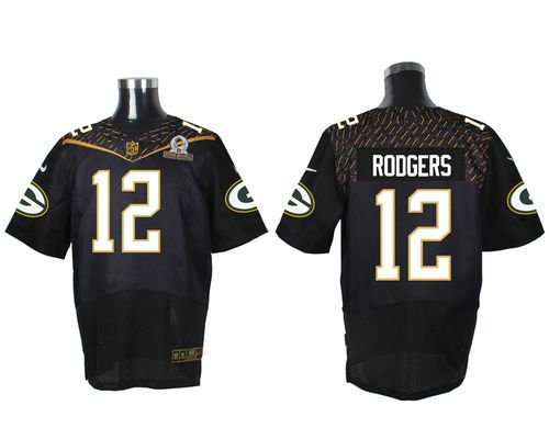 Nike Green Bay Packers 12 Aaron Rodgers Black 2016 Pro Bowl NFL Elite Jersey
