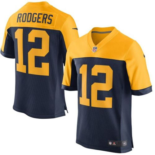 Nike Green Bay Packers 12 Aaron Rodgers Navy Blue Alternate NFL New Elite Jersey
