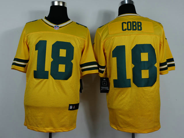 Nike Green Bay Packers 18 Randall Cobb elite yellow NFL JERSEYS