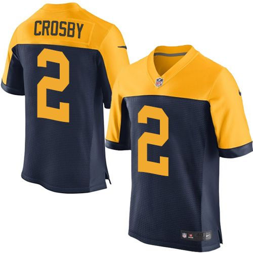 Nike Green Bay Packers 2 Mason Crosby Navy Blue Alternate NFL New Elite Jersey