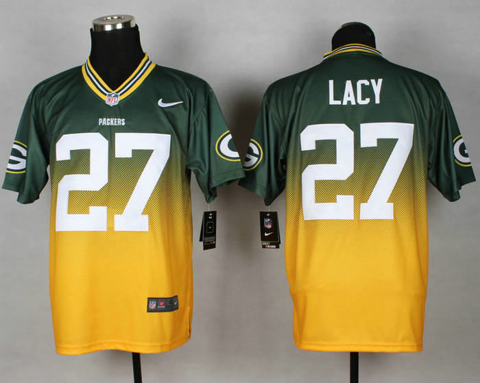 Nike Green Bay Packers 27 Eddie Lacy Drift Fashion II Elite Jerseys