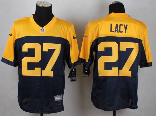 Nike Green Bay Packers 27 Eddie Lacy Navy Blue Alternate NFL New Elite Jersey