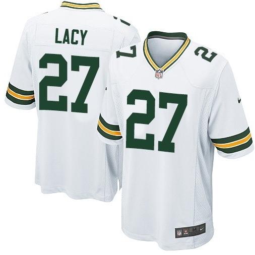 Nike Green Bay Packers 27 Eddie Lacy White Game Jerseys