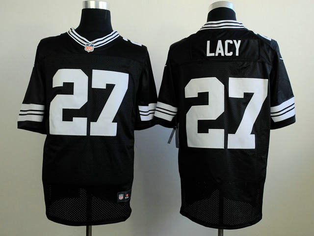 Nike Green Bay Packers 27 Eddie Lacy black elite nfl jerseys