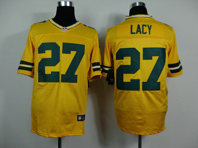 Nike Green Bay Packers 27 Eddie Lacy yellow Elite Jersey