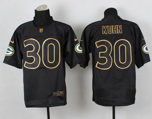 Nike Green Bay Packers 30# John Kuhn PRO Gold lettering fashion jerseys