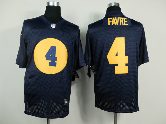 Nike Green Bay Packers 4 Brett Favre Navy blue Elite Jersey
