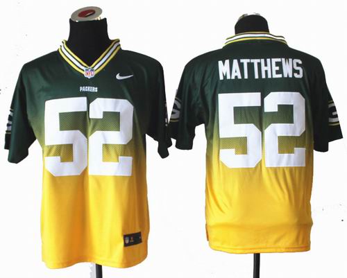 Nike Green Bay Packers 52# Clay Matthews Elite Drift II Fashion Jersey