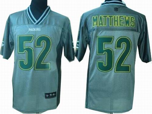 Nike Green Bay Packers 52# Clay Matthews Elite Grey Vapor Jersey