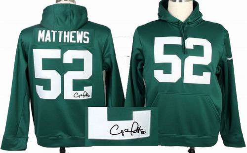 Nike Green Bay Packers 52# Clay Matthews green signature hoody
