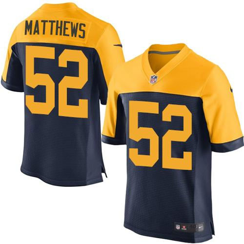 Nike Green Bay Packers 52 Clay Matthews Navy Blue Alternate NFL New Elite Jersey