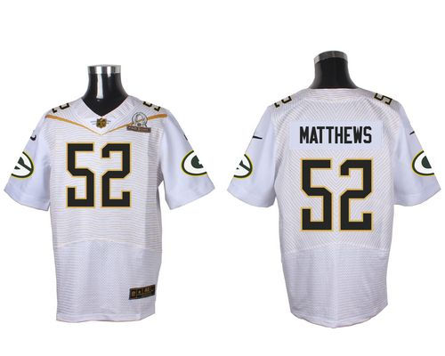 Nike Green Bay Packers 52 Clay Matthews White 2016 Pro Bowl NFL Elite Jersey