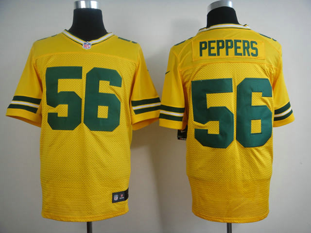 Nike Green Bay Packers 56 Julius Peppers elite yellow NFL jerseys