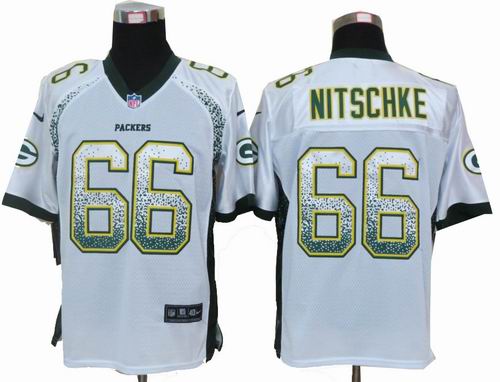 Nike Green Bay Packers 66# Ray Nitschke Drift Fashion White Elite Jerseys