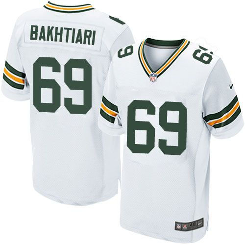 Nike Green Bay Packers 69 David Bakhtiari White NFL Elite Jersey