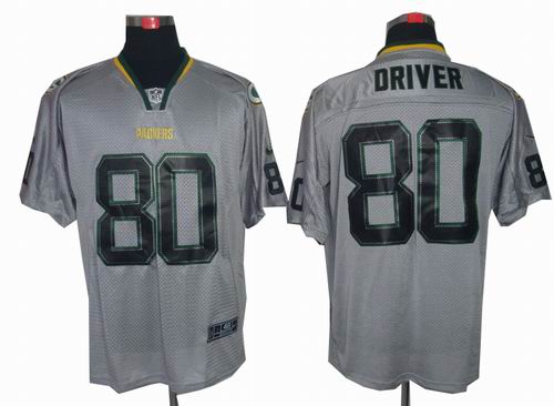 Nike Green Bay Packers 80# Donald Driver Lights Out grey elite Jersey