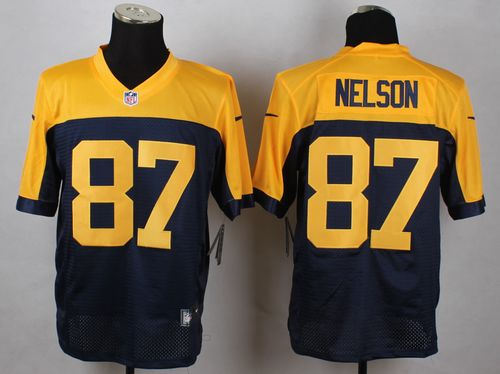 Nike Green Bay Packers 87 Jordy Nelson Navy Blue Alternate NFL New Elite Jersey