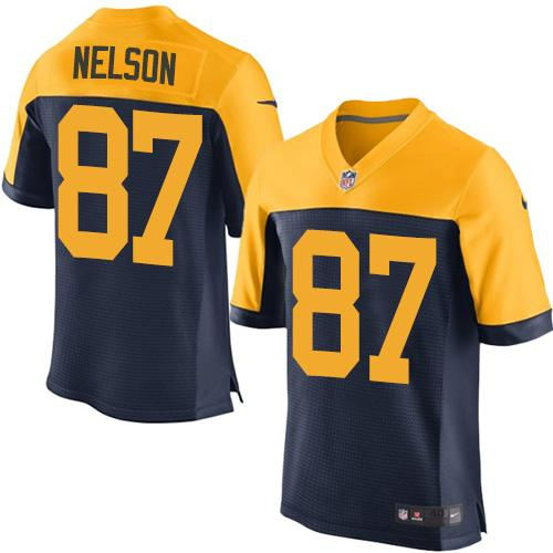 Nike Green Bay Packers 87 Jordy Nelson Navy Blue Alternate NFL New Elite Jersey