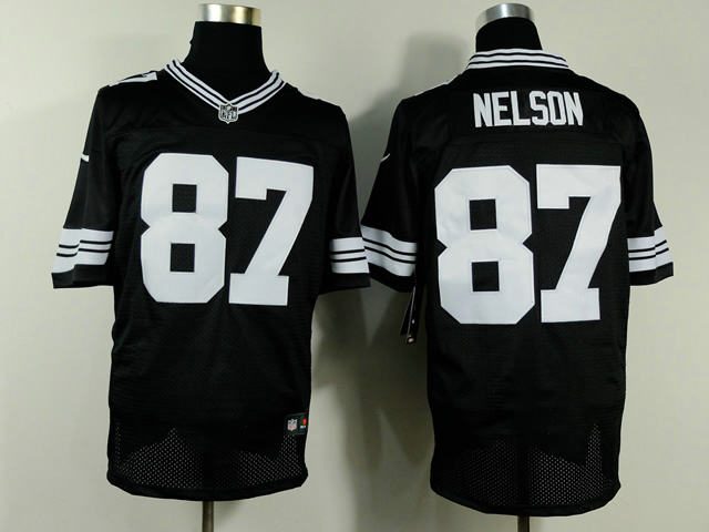Nike Green Bay Packers 87 Jordy Nelson black nfl jerseys