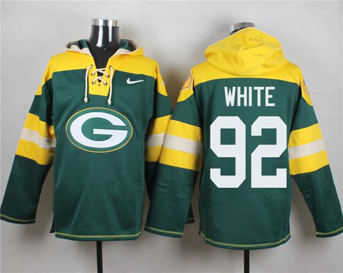 Nike Green Bay Packers 92 Reggie White Green Player Pullover NFL Hoodie
