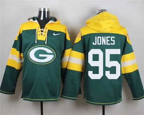 Nike Green Bay Packers 95 Datone Jones Green Player Pullover NFL Hoodie