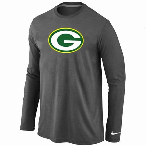 Nike Green Bay Packers Logo Long Sleeve T-Shirt D.Grey