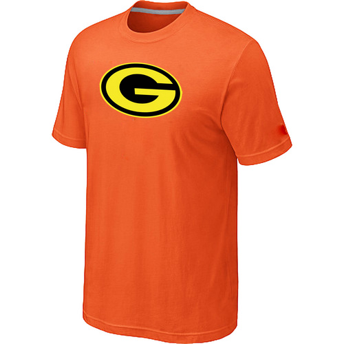 Nike Green Bay Packers Neon Logo Charcoal Orange T-shirt