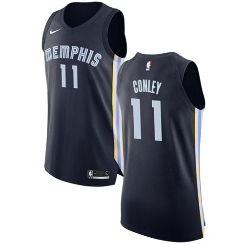 Nike Grizzlies #11 Mike Conley Navy Blue NBA Authentic Icon Edition Jersey