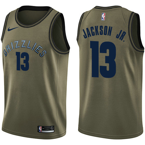 Nike Grizzlies #13 Jaren Jackson Jr. Green Youth NBA Swingman Salute to Service Jersey