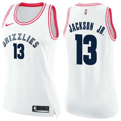 Nike Grizzlies #13 Jaren Jackson Jr. White ink Women's NBA Swingman Fashion Jersey