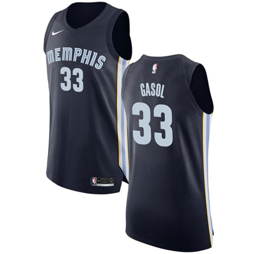 Nike Grizzlies #33 Marc Gasol Navy Blue NBA Authentic Icon Edition Jersey