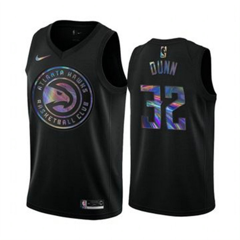 Nike Hawks #32 Kris Dunn Men's Iridescent Holographic Collection NBA Jersey - Black