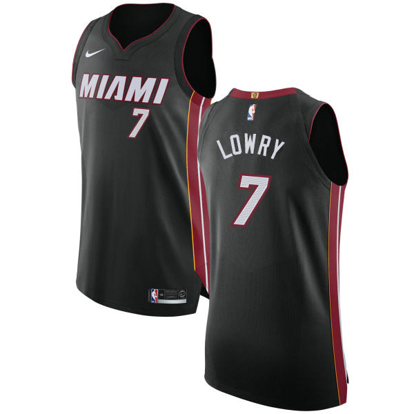 Nike Heat #7 Kyle Lowry Black NBA Authentic Icon Edition Jersey
