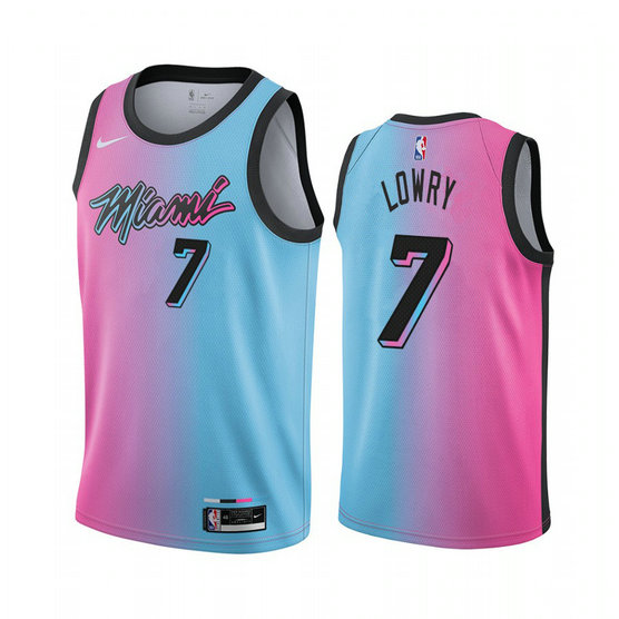 Nike Heat #7 Kyle Lowry Blue Pink NBA Swingman 2020-21 City Edition Jersey
