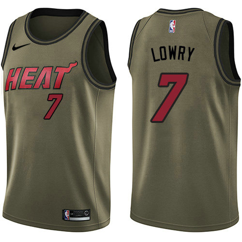 Nike Heat #7 Kyle Lowry Green Salute to Service NBA Swingman Jersey