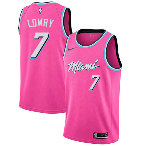 Nike Heat #7 Kyle Lowry Pink NBA Swingman Earned Edition Jersey