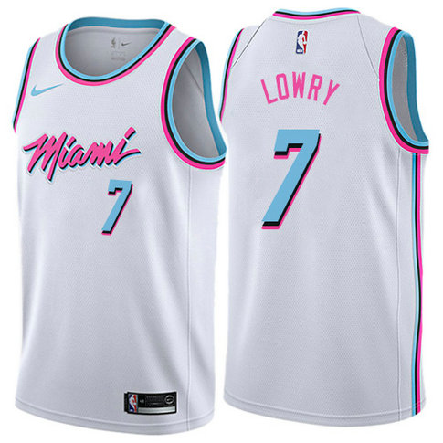 Nike Heat #7 Kyle Lowry White NBA Swingman City Edition Jersey