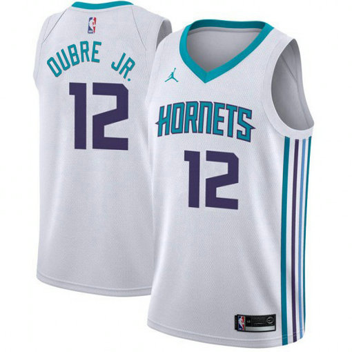 Nike Hornets #12 Kelly Oubre Jr. White NBA Jordan Swingman Association Edition Jersey
