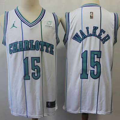 Nike Hornets #15 Kemba Walker White NBA Jordan Swingman