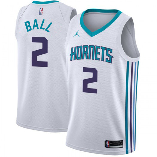 Nike Hornets #2 LaMelo Ball White NBA Jordan Swingman Association Edition Jersey