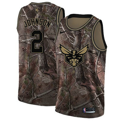 Nike Hornets #2 Larry Johnson Camo NBA Swingman Realtree Collection Jersey