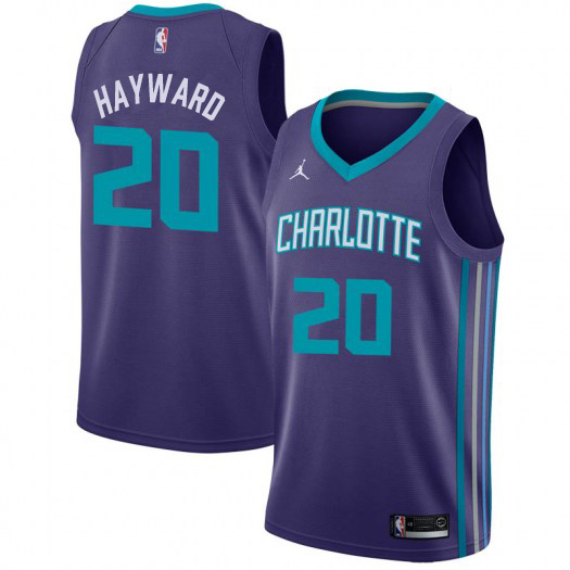 Nike Hornets #20 Gordon Hayward Purple NBA Jordan Swingman Statement Edition Jersey